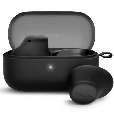 Philips TAT2149 Auriculares Bluetooth con Estuche de Carga, Autonomía 6h, Negros